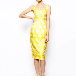 ASOS Yellow Jacquard Dress